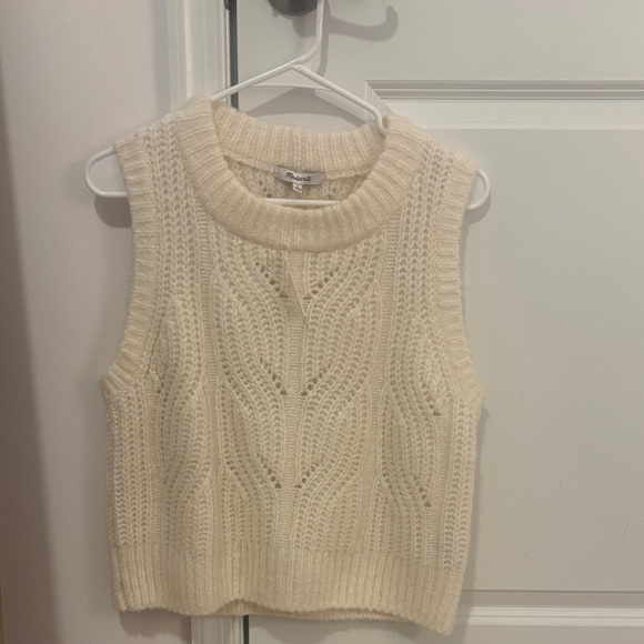 Madewell Sweaters - Madewell Cream Knit Sleeveless Sweater